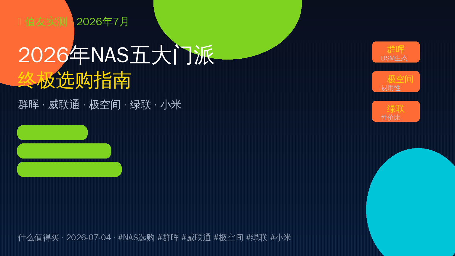 2026年NAS五大门派终极对决！群晖/威联通/极空间/绿联/小米谁才是你的菜？一篇治好选择困难症