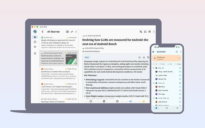 还在手动刷资讯？SmartRSS全平台AI阅读器，自动帮你提炼文章精华