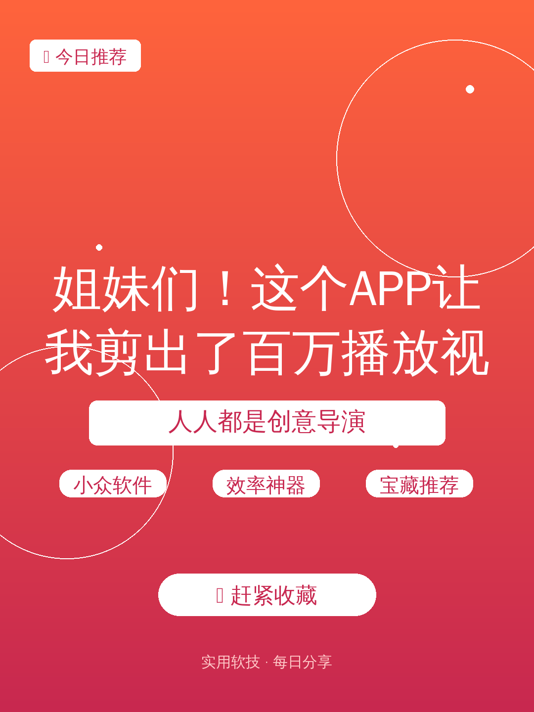 姐妹们！这个APP让我剪出了百万播放视频💥