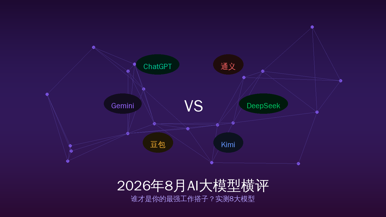 2026年8月AI大模型横评：DeepSeek/Kimi/豆包/Gemini谁最值得用？