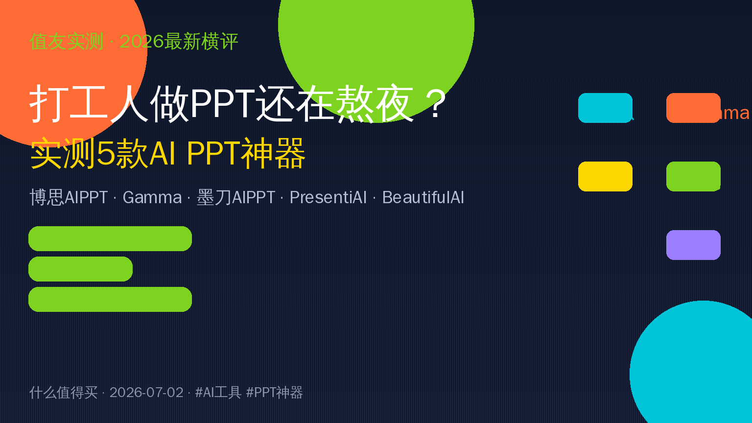 打工人做PPT还在熬夜？实测5款AI PPT神器横评：从文案到设计全自动，最后一款免费还免部署！