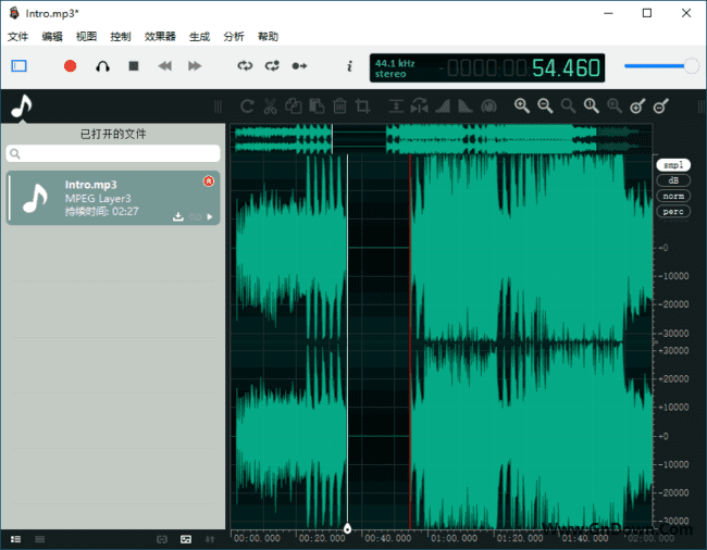 ocenaudio 截图
