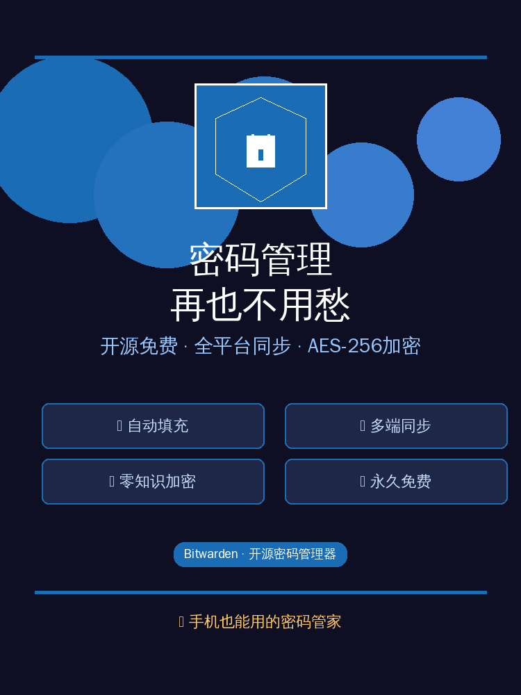 密码管理再也不用愁！这款开源免费APP让所有账号密码一键搞定
