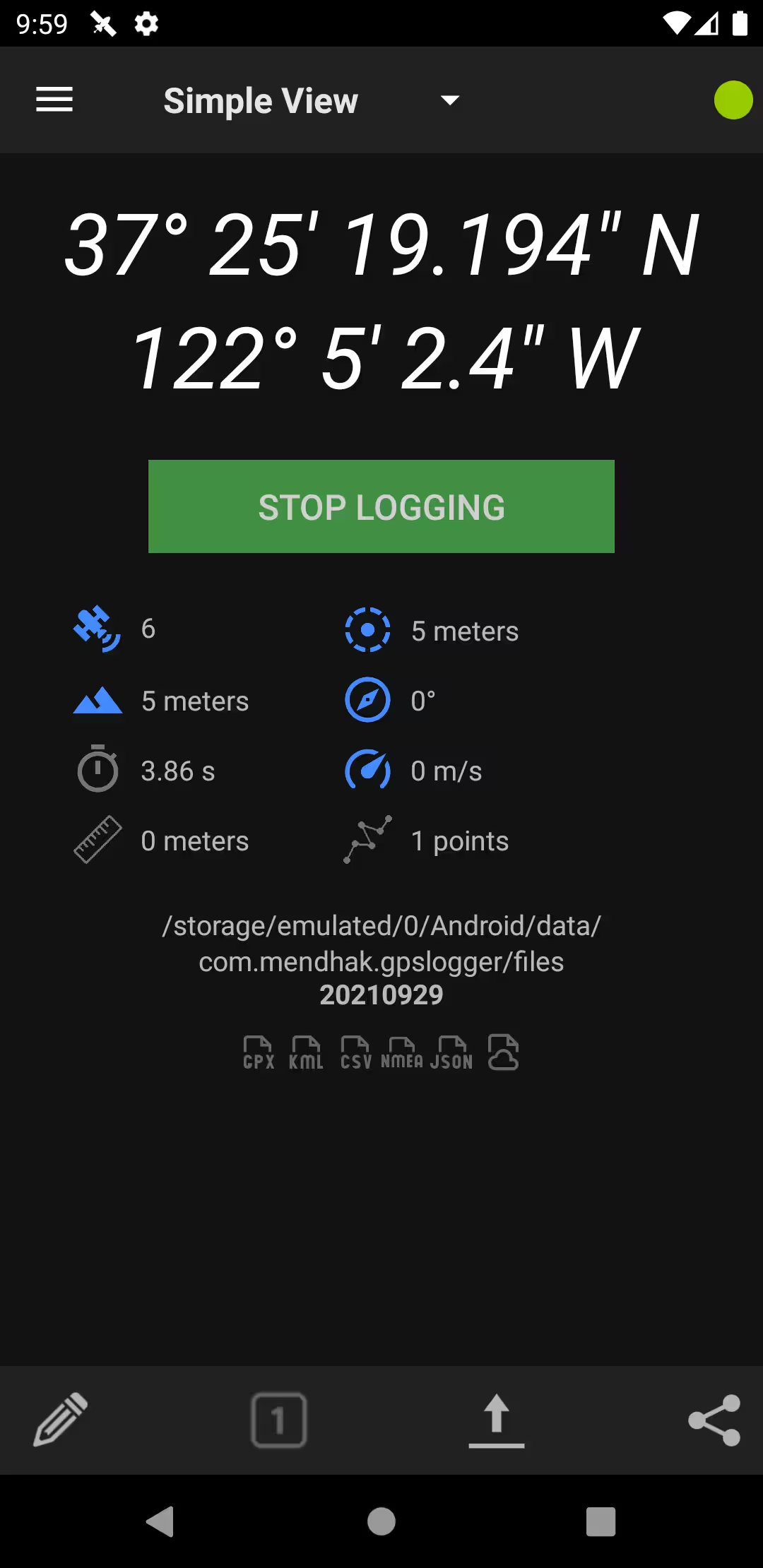 GPSLogger tracking