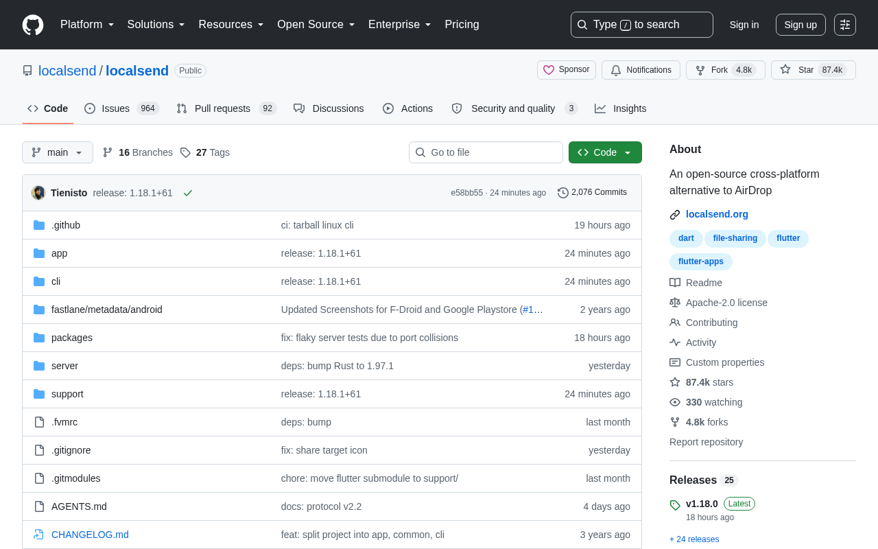 LocalSend GitHub