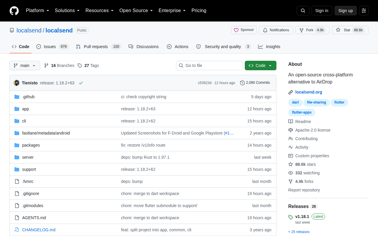 LocalSend GitHub仓库
