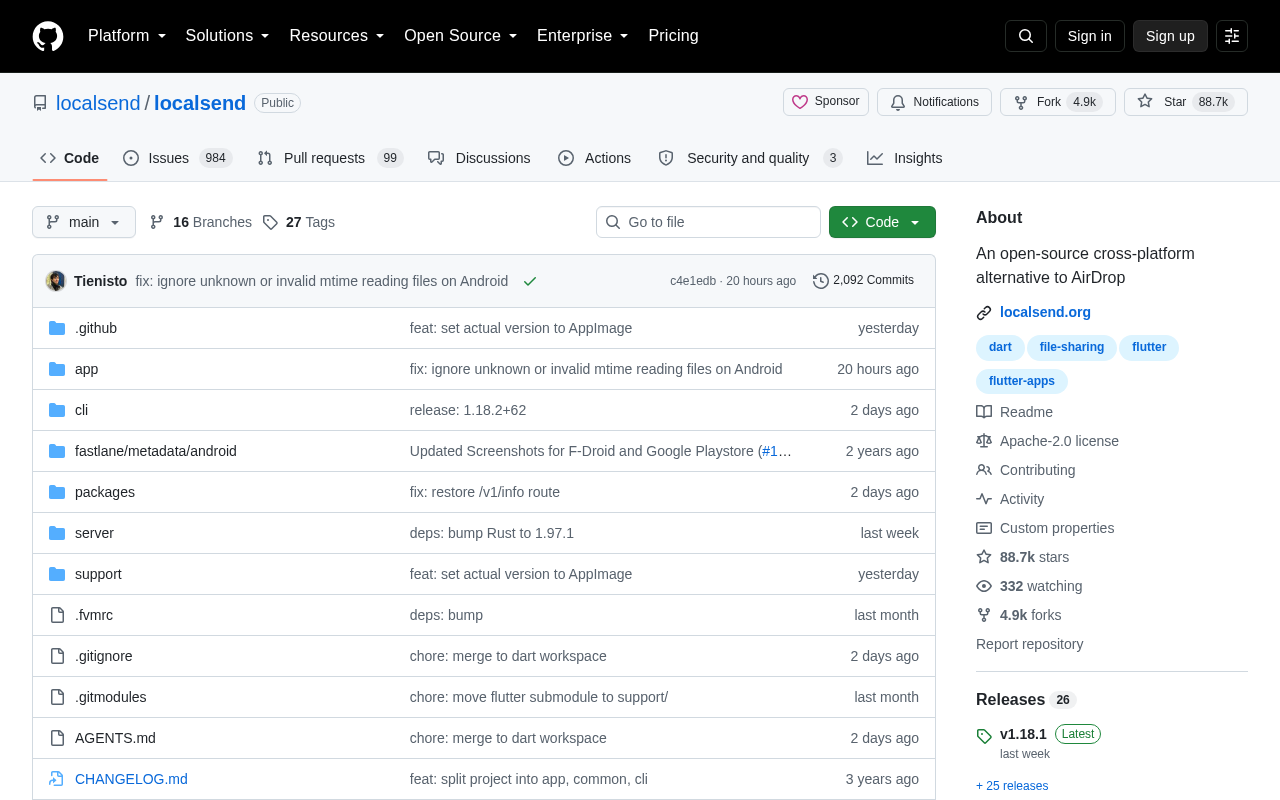 LocalSend GitHub