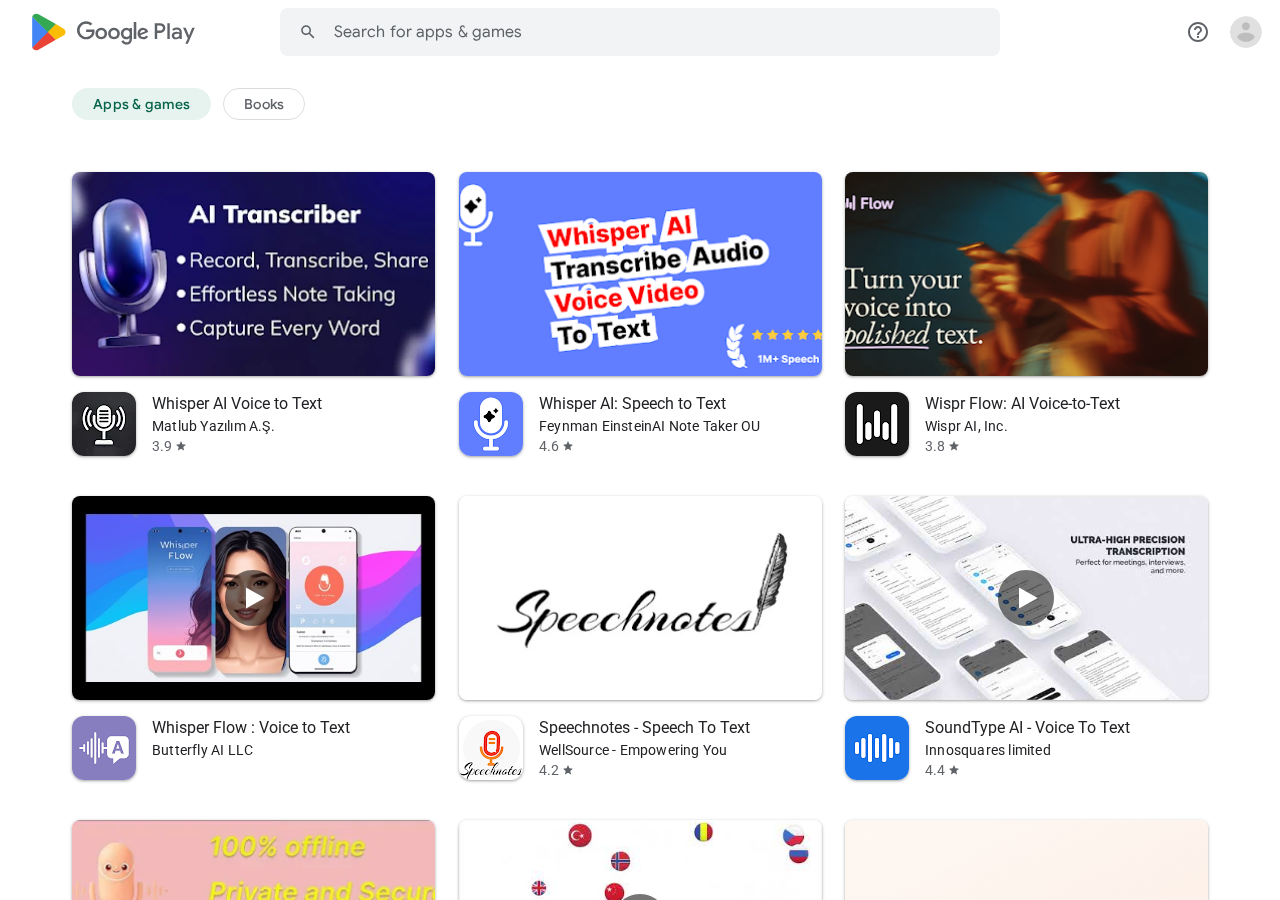 Google Play搜索结果