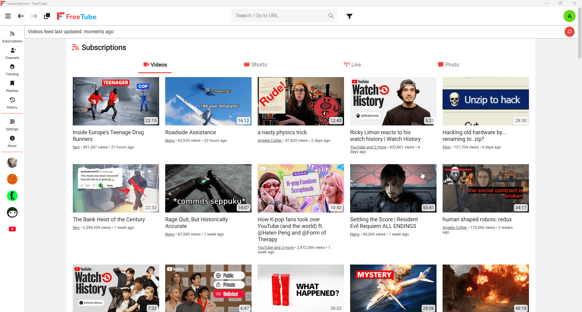 FreeTube界面