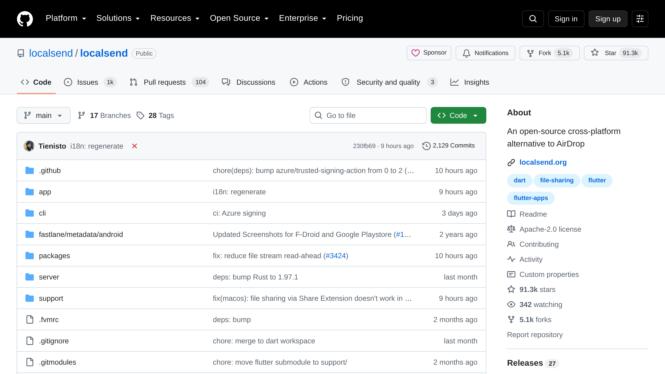 LocalSend GitHub页面