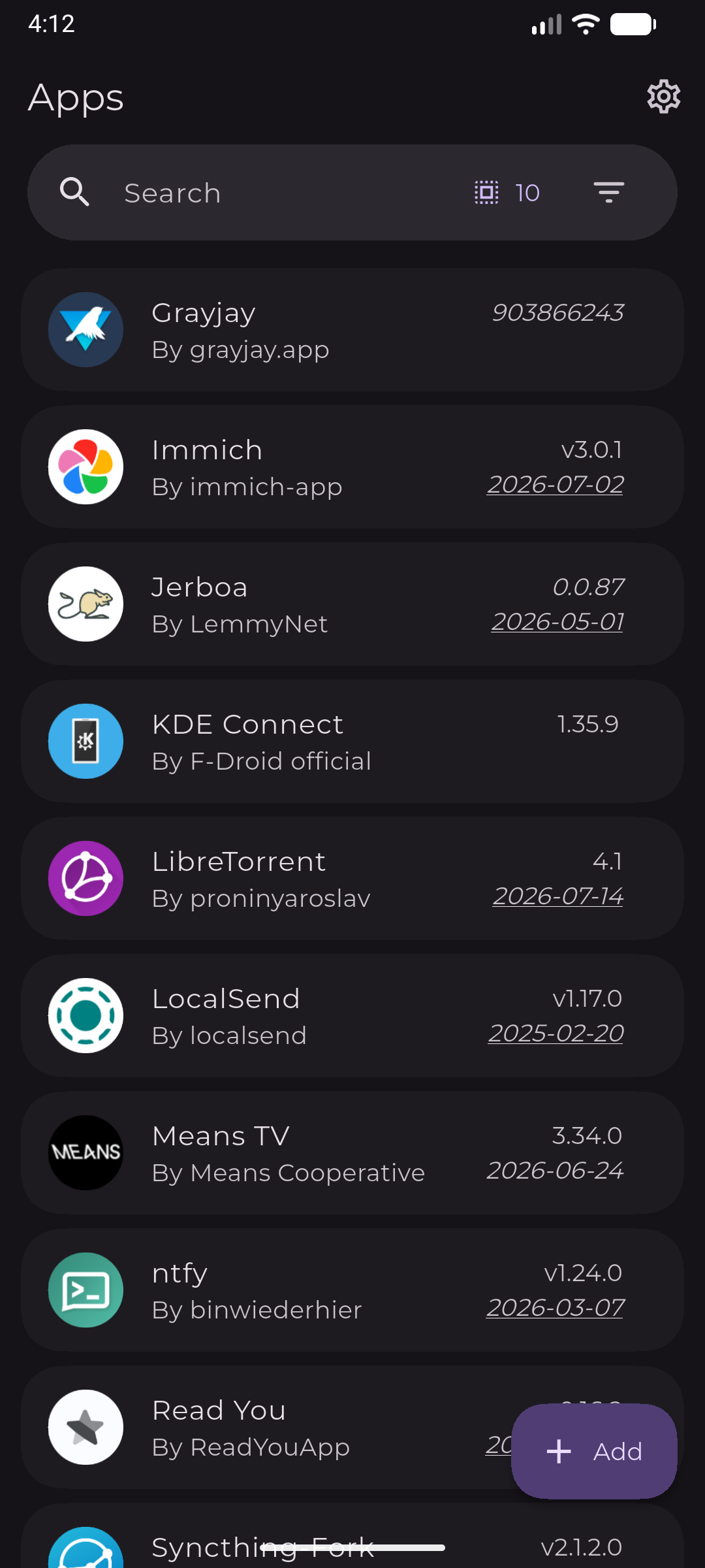 Obtainium界面-APP列表