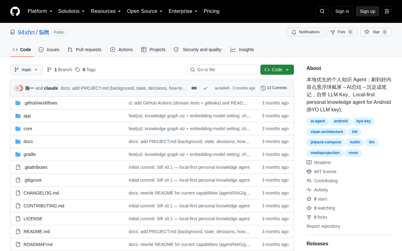 Sift GitHub page
