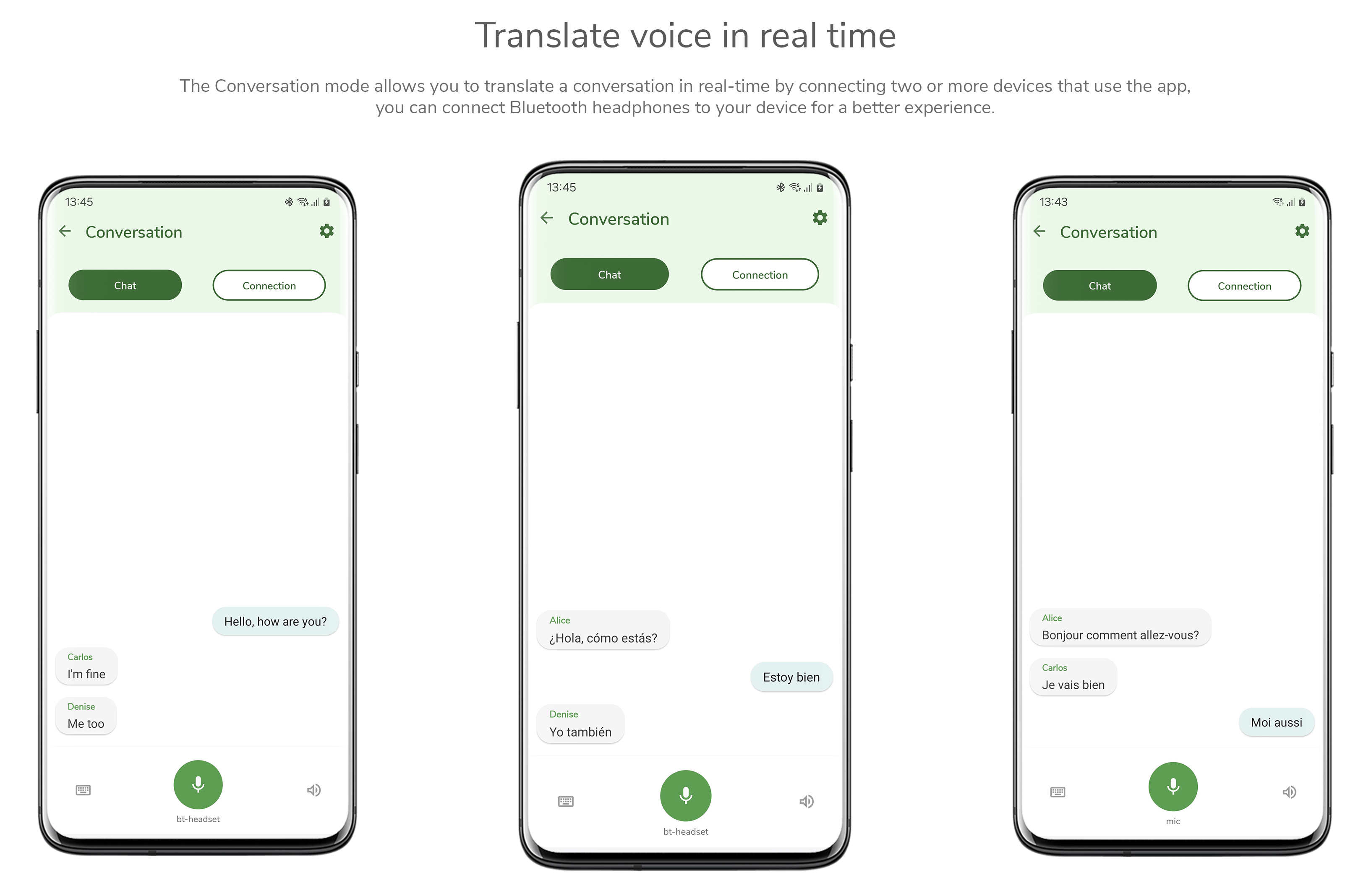 RTranslator 对话模式界面