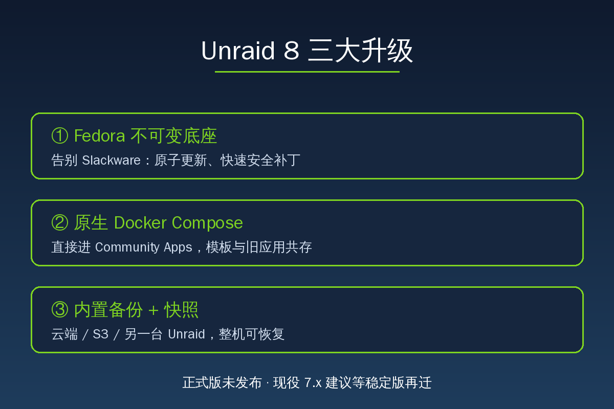 Unraid 8三大升级