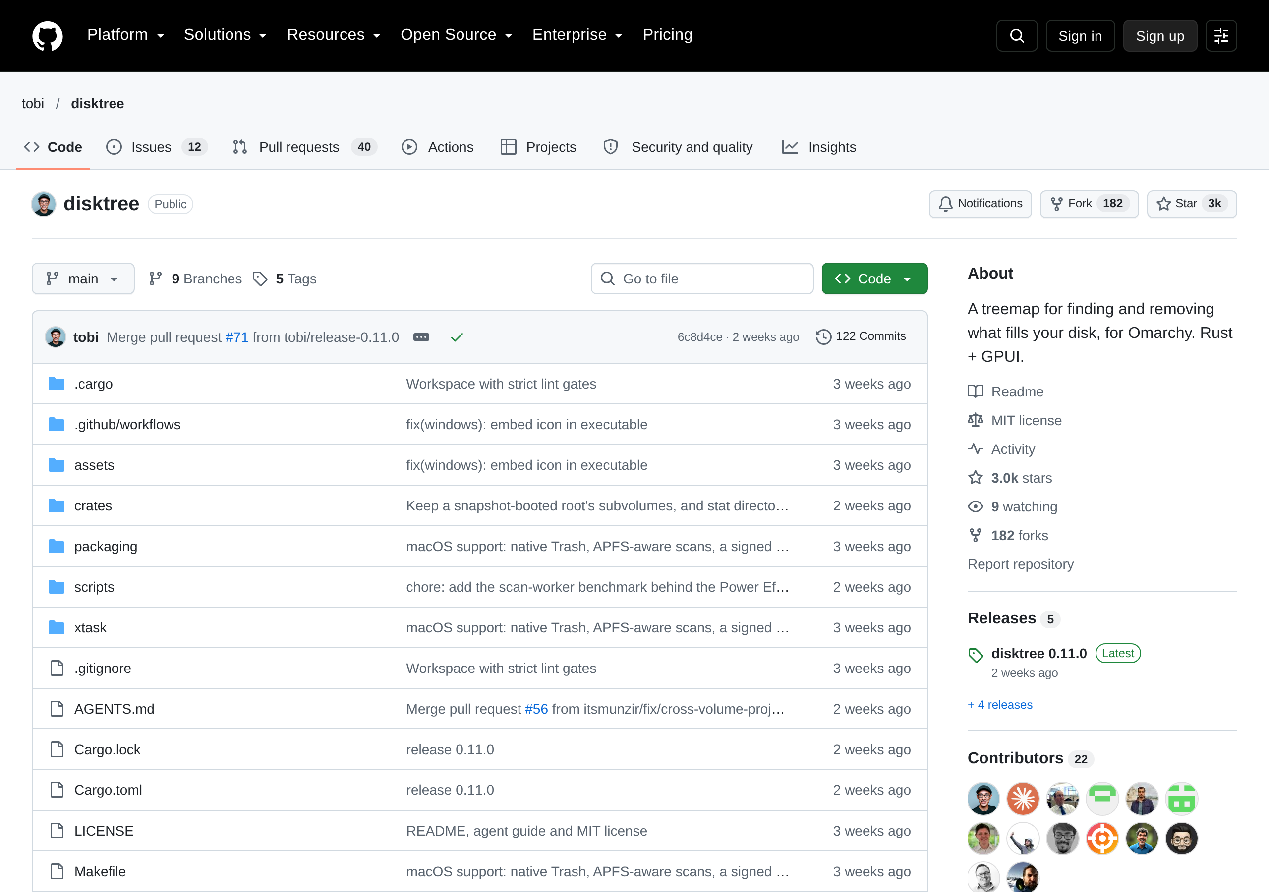disktree GitHub 仓库