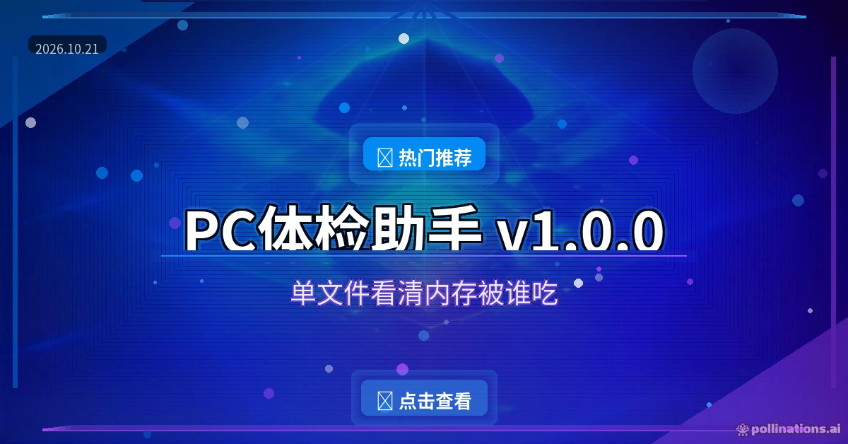 PC体检助手 v1.0.0：单文件看清内存被谁吃了、开机被谁拖慢了