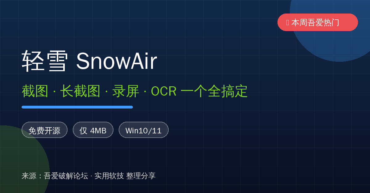 截图还在用QQ微信？这款4MB的免费神器，截图OCR录屏全搞定