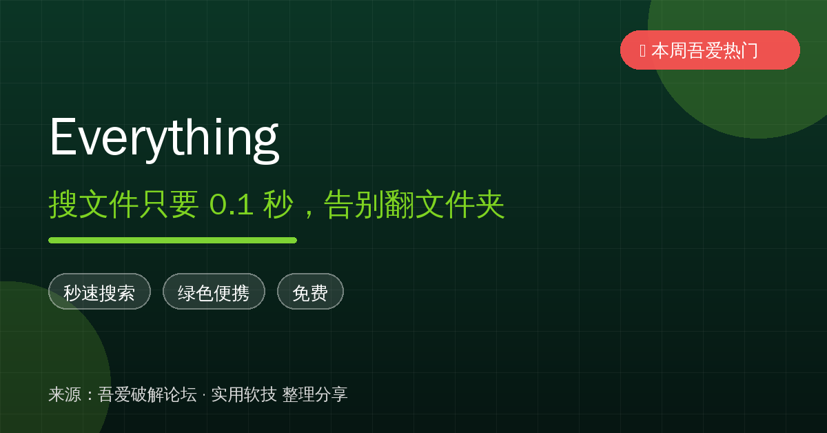 找文件还在一层层翻？装上它，搜文件只要0.1秒