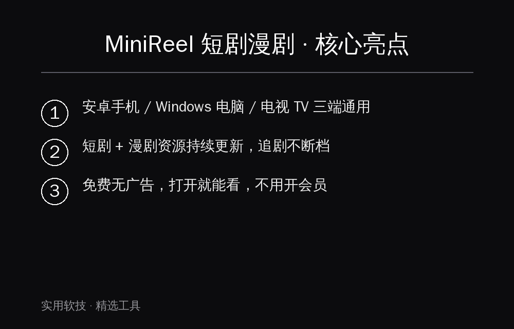 MiniReel短剧漫剧 核心亮点