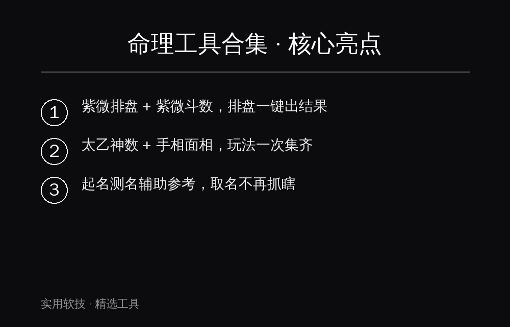 命理工具合集 核心亮点
